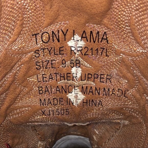 Tony Lama Tobac Patchwork 3R Boots- size 9.5 - Picture 4 of 6